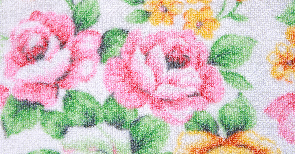 Towel with a flower pattern